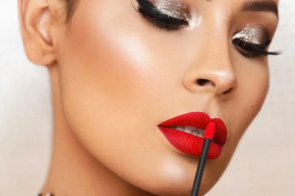 Makeup party make ideas red eye pretty lips lipstick eyebrows eyeliner tumblr glamour lip instagram look eve holiday wheretoget